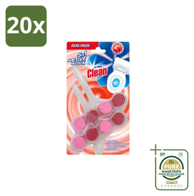 Productafbeelding van 20 x Toiletblok voor thuisgebruik, 5-in-1, Actieve Bloemige Geur - 45 g - Verpakking met 20 stuks