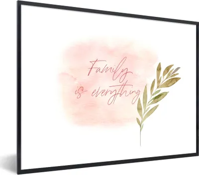Produktbild von MuchoWow® Gerahmtes Poster Familie ist alles - Zitate - Sprichwörter 80x60 cm - Poster mit Schwarzem Bilderrahmen Wandposter Rahmen Foto Bilder - Schwarzem - Mit Gestell