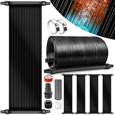 Imagen del producto de tillvex Calefactor Solar para Piscina 76 x 480 cm | Sistema de Calefacción Ecológico | Manta Térmica de Piscina Set Completo | Panel Solar Calentador de Agua, Imagen generada por IA