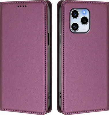 Image de Étui en cuir pour Honor 60 SE, étui à rabat magnétique en cuirPolyuréthaneavec support, violet