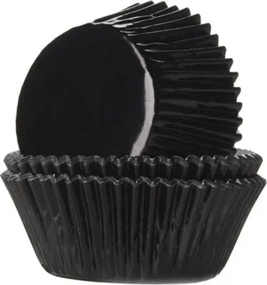 Produktbild von 24 Muffinförmchen Schwarz Metallic