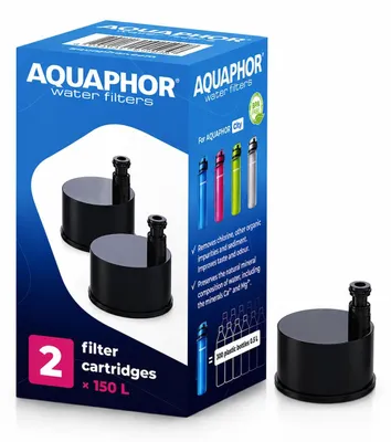 Filter-Pack x 2 für Trinkflasche – Aktivkohlefilter, 150 l