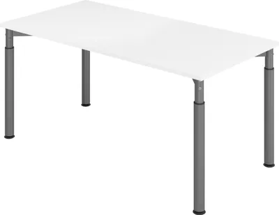 Produktbild von bümö Schreibtisch Serie-Y - Nachbildung: Weiß, Größe:  160 x 80 cm, Gestell: Graphit