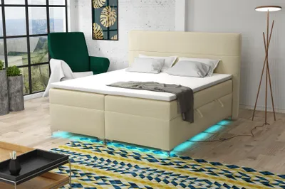 Produktbild von Boxspringbett Schlafzimmerbett CANELA 180x200cm Stoff Monolith inkl.Bettkasten