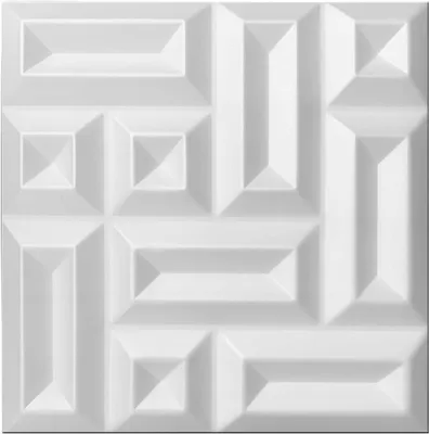 Produktbild von DECCART | 3D-Wandpaneele Square | Dekorative Wandpaneele aus Polystyrol | 50 x 50 cm | 48 Stück / 12 m² | Moderner geometrischer Stil