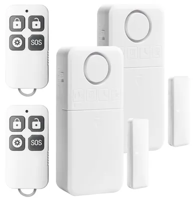 Productafbeelding van 2 stuks raamalarm inbraakbeveiliging, 130 dB deuralarm met afstandsbediening