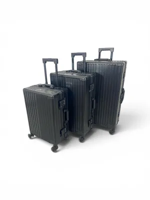 Produktbild von Heuer 2026 "STRIPE" Aluminiumkoffer Reisekoffer Hartschale, Schwarz, 28 Zoll