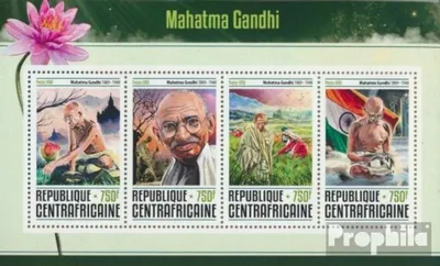 Produktbild von Briefmarken Zentralafrikanische Republik 2016 Mi 6440-6443 Kleinbogen (kompl. Ausgabe) postfrisch Mahatma Gandhi