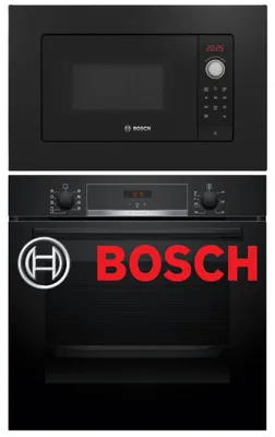 Produktbild von Bosch Backofen-Mikrowellen-Set Einbaubackofen Hydrolyse Teleskopauszug + Einbau-Mikrowelle AutoPilot 7