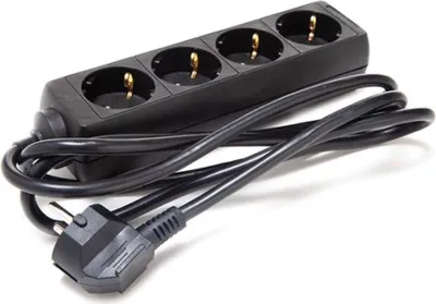 Immagine prodotto di Presa a 4 vie - Cavo da 1,5 m - Nero - Schuko