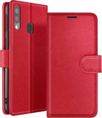 Produktbild von Zanaé, Portemonnaie Etui Galaxy A40 mit Ständer und Magnetlasche, Rot