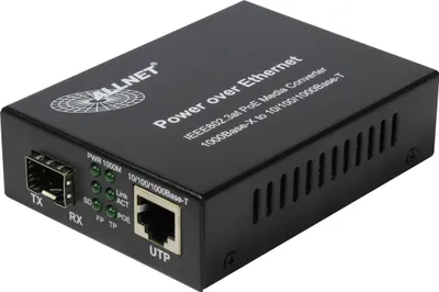 Produktbild von Z ALLNET Medienkonverter PoE (15,4W/30W) auf 1000BASE-SX/LX Single-/ Multimode SFP Mini-GBIC Anschluss ALL-MC202P-SFP1-PoE