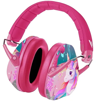 Imagen del producto de Auriculares de protección auditiva para niños, con diseño de unicornio, ajustables, para entornos ruidosos