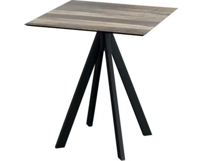 Obrázek produktu pro Infinity - Terasový stůl, černý rám + deska z tropického dřeva HPL, 70x70 cm, 1 kus