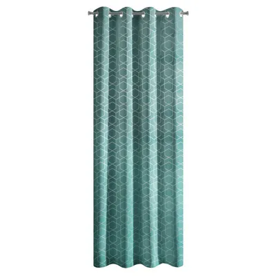 Zdjęcie produktu dla Eurofirany 367189, Przezroczysty, Turkusowy, Wzór, Poliester, Oczko, 210 g/m²