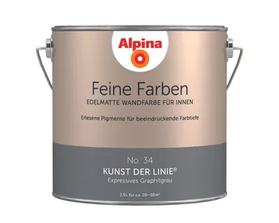 Produktbild von Alpina Feine Farben No. 34 Kunst der Linie® edelmatt 2,5 Liter + Rührholz