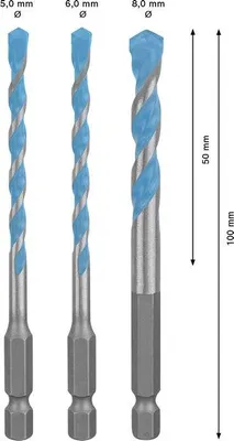 Produktbild von EXPERT HEX-9 Multi Construction Bohrer-Set, D= 5 / 6 / 8 mm, 3-tlg.