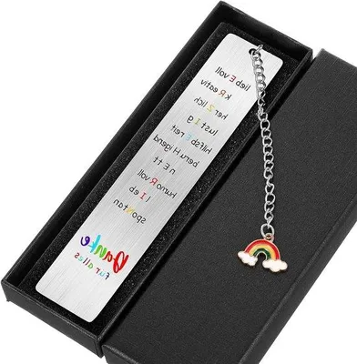 Imagen del producto de Geschenk für Lehrer - Edelstahl-Bookmark mit Geschenkboxen - Abschluss, Geburtstag, Lehrer-Schätzungsgeschenk