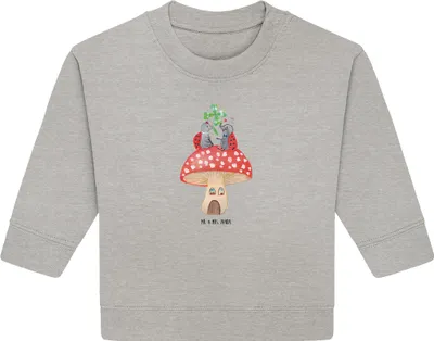 Produktbild von Mr. & Mrs. Panda Organic Baby Pullover Marienkäfer Fliegenpilz 6. - 12. Monat - Heather Grey - Geschenk, Haus, Fleigenpilzhaus, Lustige Sprüche, Wohnung, Bullover