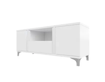 Immagine prodotto di Tavolino per TV con illuminazione a LED BANTRY - bianco / bianco lucido