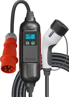 Immagine prodotto di Caricabatterie elettrico portatile per auto, potenza 11 kW, compatibilità tipo 2, 11kw 16A trifase
