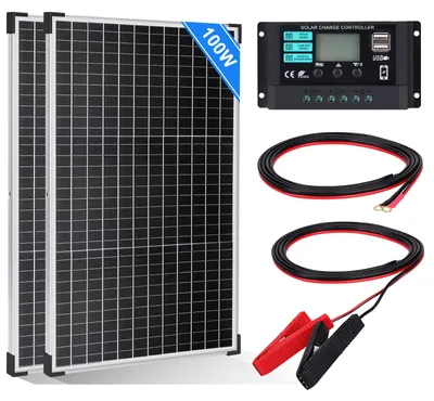 Obrázek produktu pro Solární panelový set 100W - 12V systém - monokrystalický - 2 panely po 50W