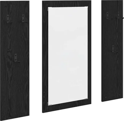 Image de Porte-manteau mural Montage mural Chêne noir 96 x 1,5 x 90 cm