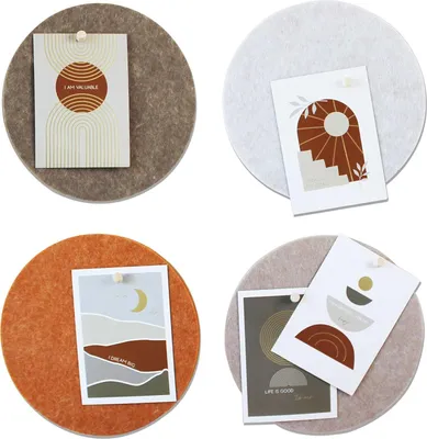 Produktbild von Filz Pinnwände mit Postkarten - Wanddekoration - Set von 4