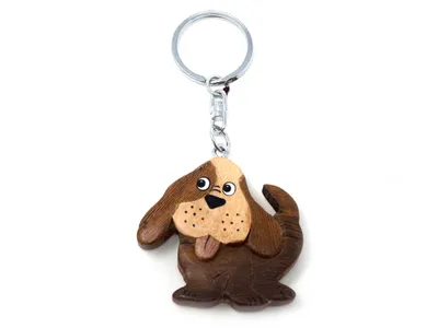 Produktbild von Schlüsselanhänger aus Holz - Hund