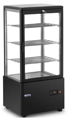 Obrázek produktu pro Expondo Royal Catering Chladicí vitrína – 78 l –  – 4 úrovně – černá – uzamykatelná