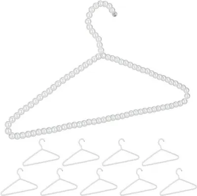 Productafbeelding van Famanu set kledinghangers met broekhouder - 40 cm - kunststof - wit