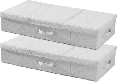 Obrázok produktu pre SucceBuy Úložný box pod posteľ Úložný box pod posteľ 2 ks (805 x 405 x 155 mm) Úložný box pod posteľ s vekom, úložný box na oblečenie, obuv a do spálne, úložný vak na oblečenie 48 l
