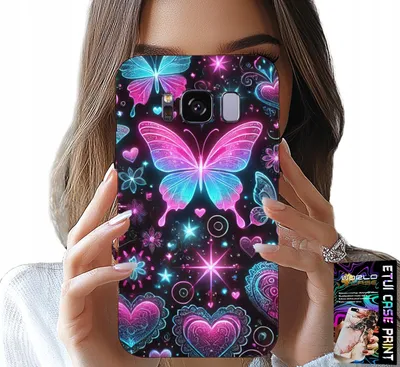 Zdjęcie produktu dla Etui Do Samsung Galaxy S8 - Kolorowy Motylek Serce Modne Wzory Case