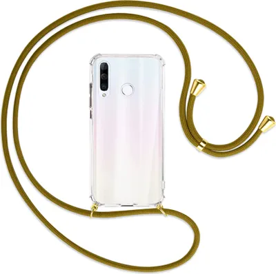 Produktbild von Handykette Backcover-Schutzhülle mit Band (Metall goldfarben) für Huawei P30 Lite - khaki