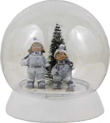 Produktbild von Deko Acryl Kugel LED Lichtkugel Leuchtkugel Winterkinder Tanne Schneekugel