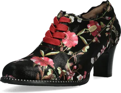 Produktbild von Laura Vita Damen Pumps Leder Schnürpumps mit Blumenmuster Elcodieo 231, Größe:38 EU, Farbe:Rot