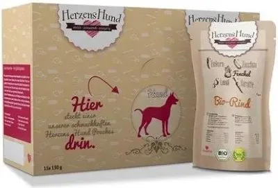 Produktbild von HerzensHund -Rind mit -Gemüse, Adult, jede Rasse, Rind, Gemüse, 150 g