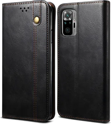 Immagine prodotto di Custodia per Xiaomi Redmi Note 10 Pro/Note 10 Pro Max, custodia in pelle flip wallet con funzione stand nero