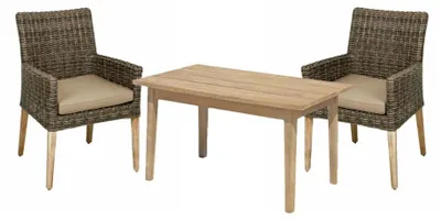Produktbild von Sitzgruppe NORVELL/PUEBLO, 3 teilig, Aluminium, Akazie