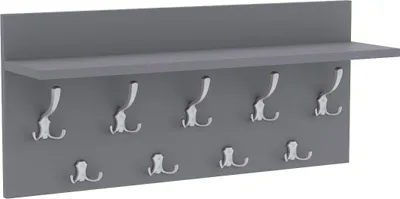Obrázek produktu pro AKKE Light Graphite Horizontaler Garderobe VERTI - ALU haken BxH: 90x40 cm