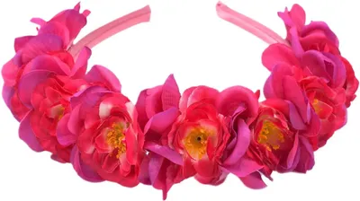Produktbild von Blumen Haarreif "FUCHSIA" mit violetten Blüten - Haarschmuck – Hochzeit Junggesellinnen Abschied Sommerfest Volksfest Weihnachten Kommunion Karneval Fasching (FUCHSIA violett)