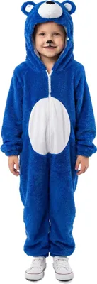 Produktbild von Bär Overall Kinderkostüm blau 122-128