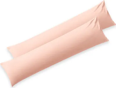 Produktbild von Blumtal Seitenschläferkissen Bezug 40 x 145 (2er Set Kissenbezüge) - Rosa - Kissenhülle mit Reißverschluss