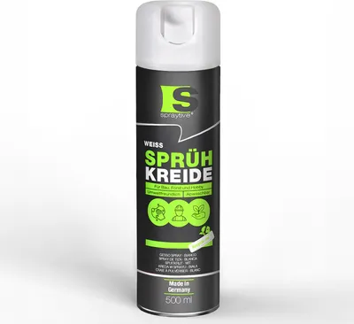 Produktbild von Spraytive 1x 500ml Sprühkreide weiß - Abwaschbare leuchtende Kreidefarbe, Outdoor Kreidespray, Bodenmarkierung, Temporäres Markierungsspray