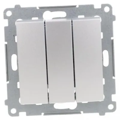 Immagine prodotto di interruttore a 3 serie (modulo) terminali a innesto argento 10AX 250V Simon 54 Contatto premium Simon DW31.01/43