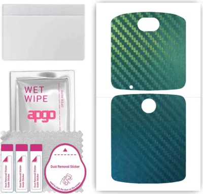 Produktbild von apgo Rückseite Schutzfolie, Skin, kompatibel mit Motorola Razr 5G, Hinten Displayschutzfolie aus Vinylfolie, kratzfest, einfache Montage - Kohlenstoff-Chamäleon CAKA1