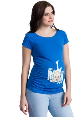Produktbild von Umstandsshirt Kurzarm I Will Rock You mit Motiv Schwangerschaft M.M.C.