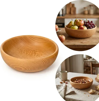 Obrázek produktu pro DŘEVĚNÁ MÍSA Z BUKOVÉHO DŘEVA 20 cm na ovoce a občerstvení, ručně soustružená VÝROBCE