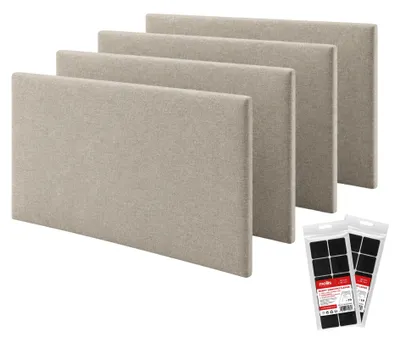 Produktbild von Wandpaneele, bez geflochten, 60x30 cm, beige, Set mit 4 Stück + Klettverschluss