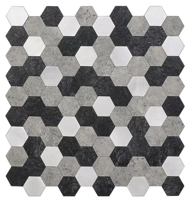 Obrázok produktu pre 3D nálepky na stenu – samolepiace nálepky na obklady do kuchyne a kúpeľne – vodovzdorné kompozitné obklady – 30,5 x 30,5 cm. Šedá